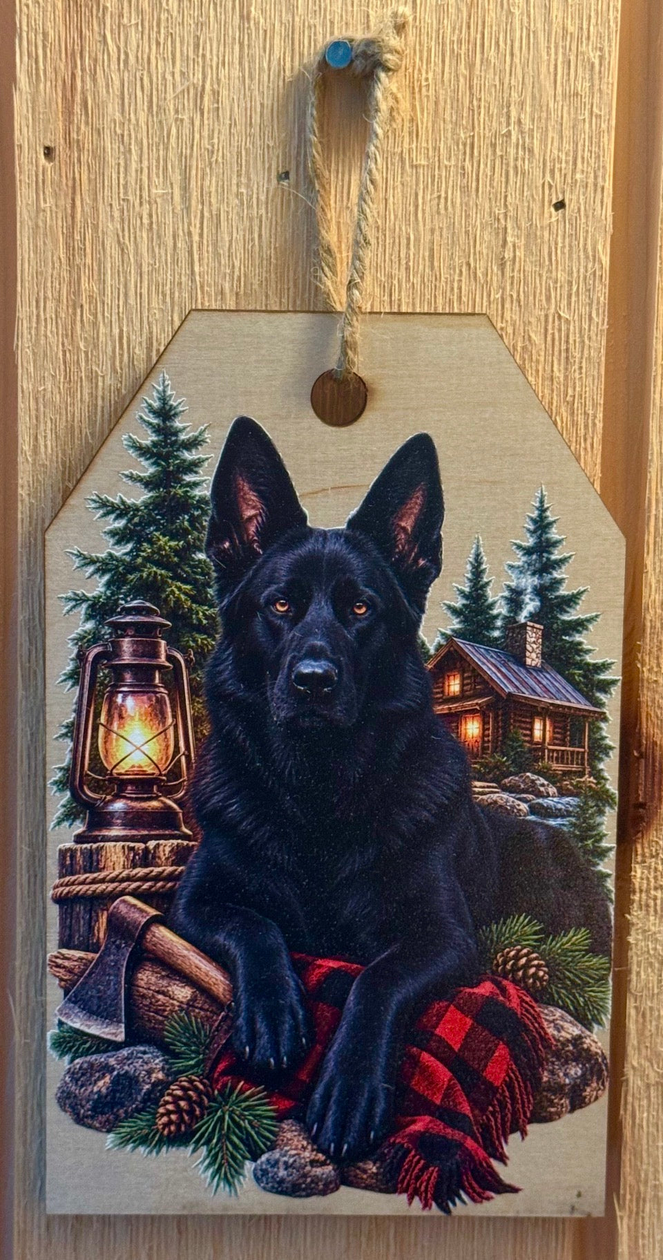 Rustic German Shepherd Wood Portrait, Cabin Decor, German Shepherd Wall Art