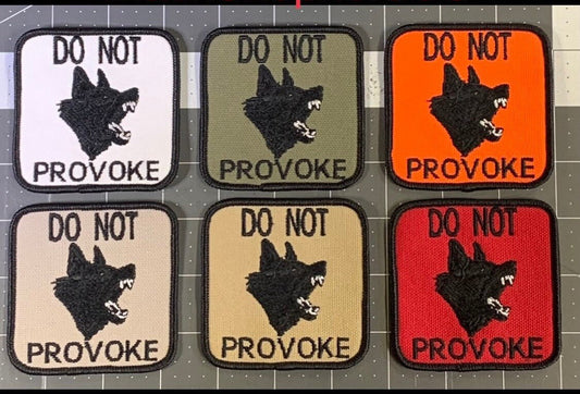 Do Not Provoke Patch, Black German Shepherd Vest Patch