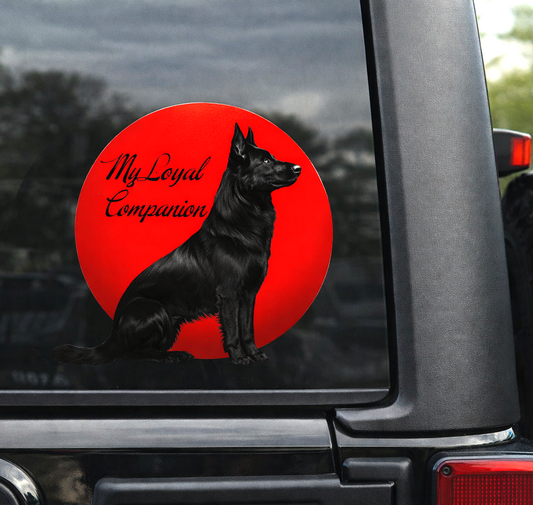 Decal - German Shepherd Red Moon UV cured