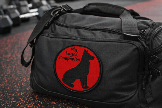 Red Moon Black German Shepherd patch