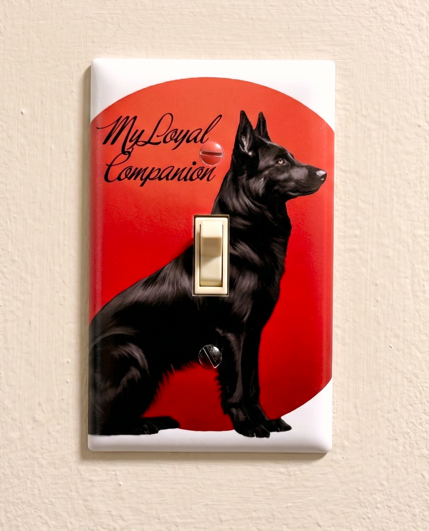 Black German Shepherd Light Switch Cover