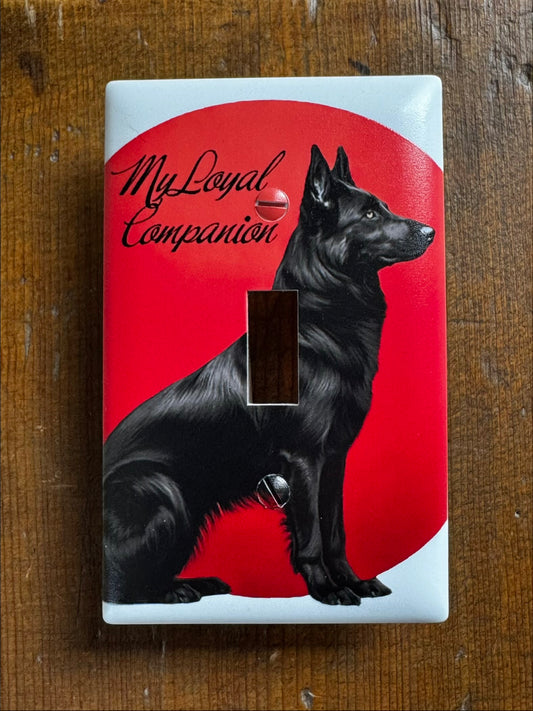 Black German Shepherd Light Switch Cover