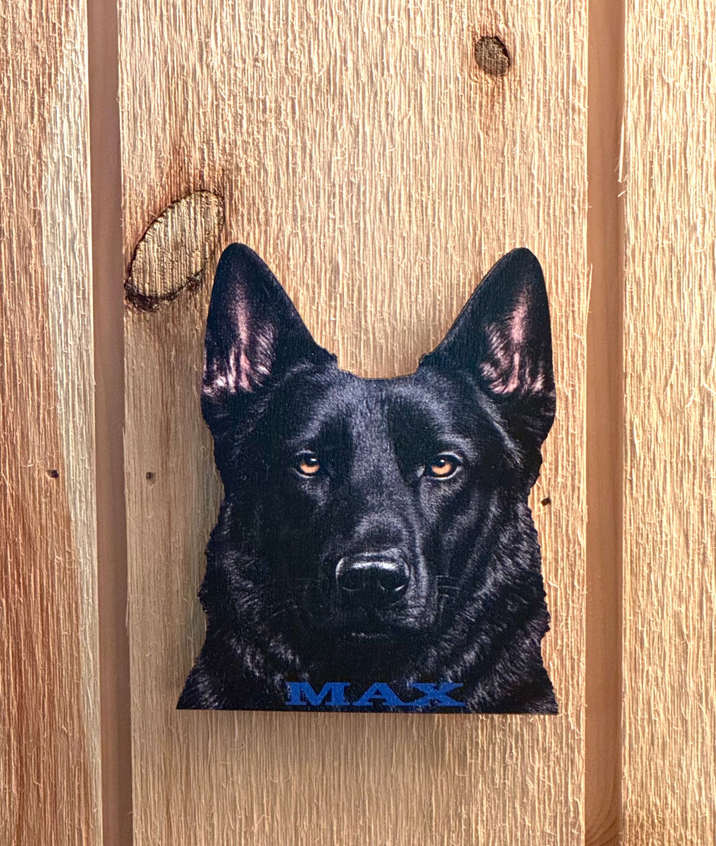 Black German Shepherd Laser-Cut Birch Wood Wall Art, Personalized Dog Name, GSD gift, German Shepherd decor, dog lover gift, personalized pet decor