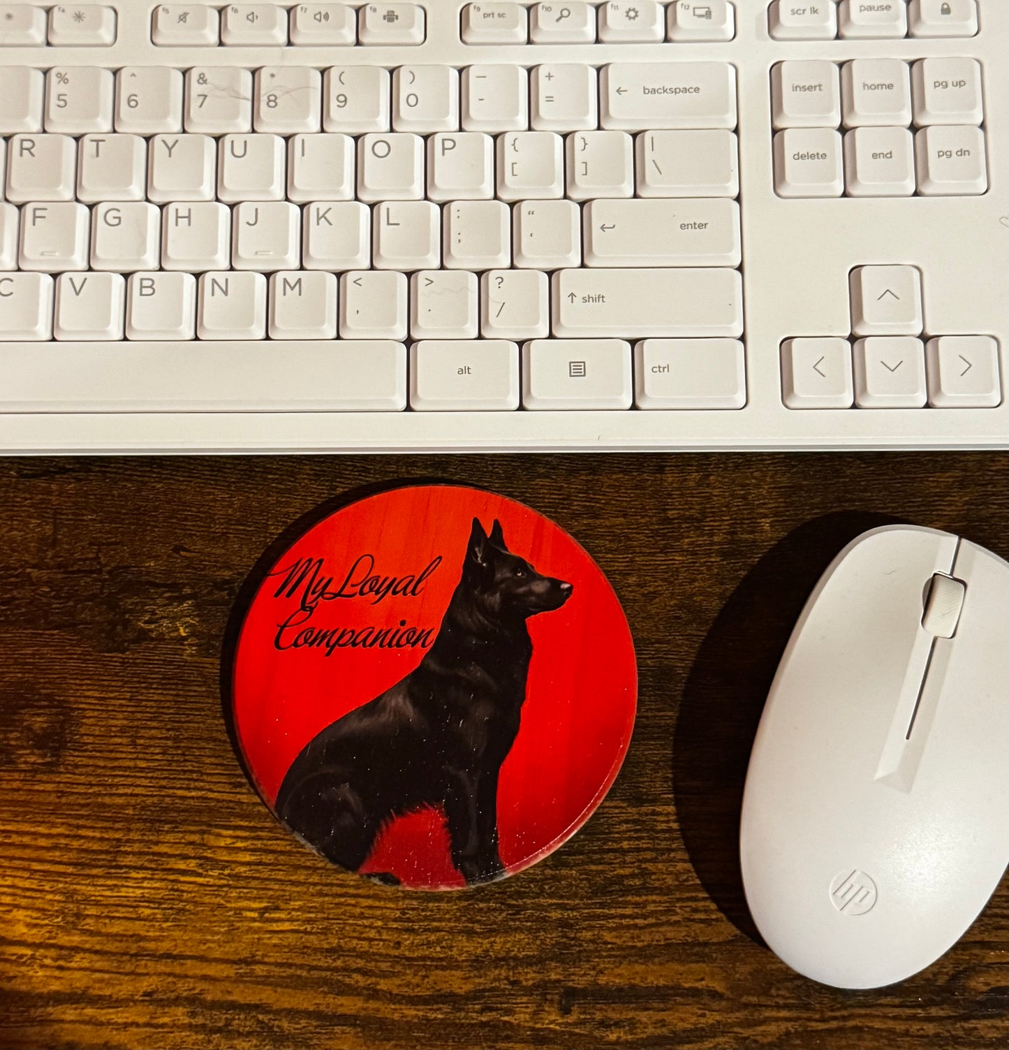 Red Moon German Shepherd Coasters
