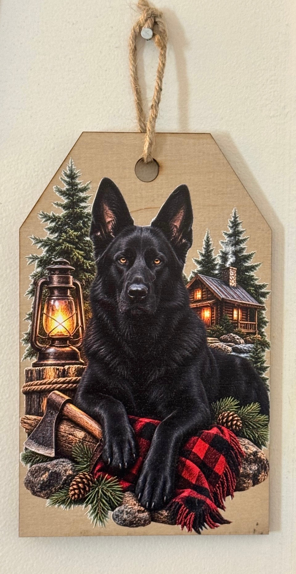 Rustic German Shepherd Wood Portrait, Cabin Decor, German Shepherd Wall Art
