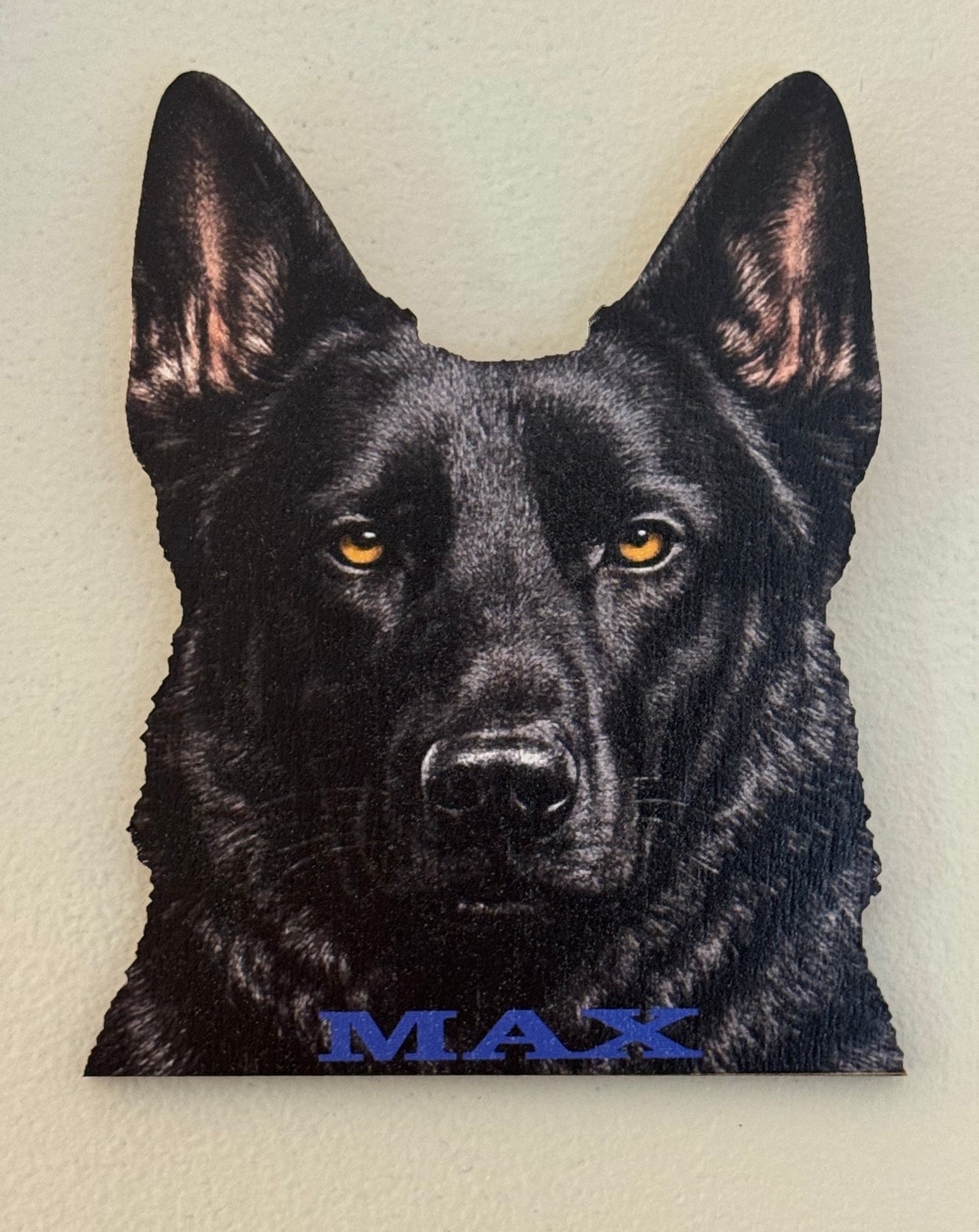 Black German Shepherd Laser-Cut Birch Wood Wall Art, Personalized Dog Name, GSD gift, German Shepherd decor, dog lover gift, personalized pet decor