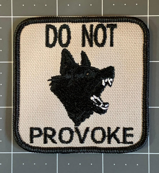 Do Not Provoke Patch, Black German Shepherd Vest Patch