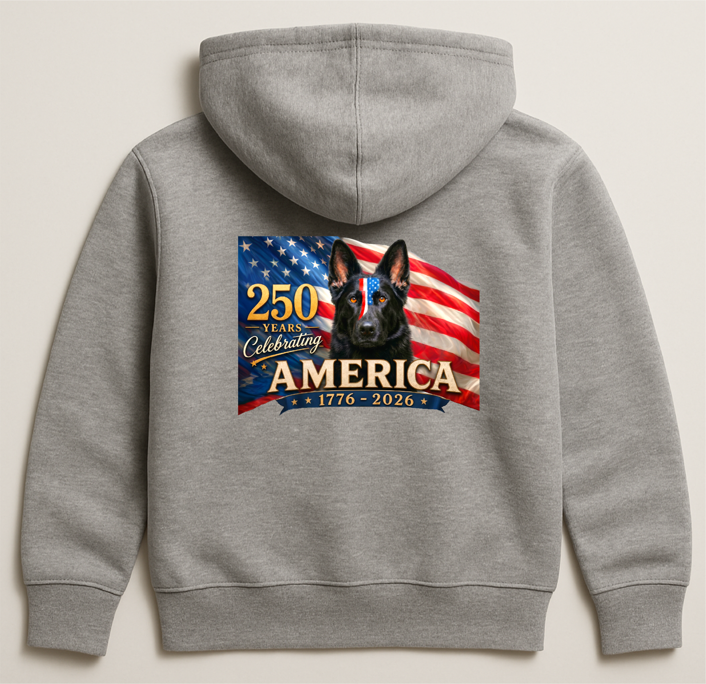 Patriotic German Shepherd T-Shirt | American Flag GSD Tee | 250th Anniversary