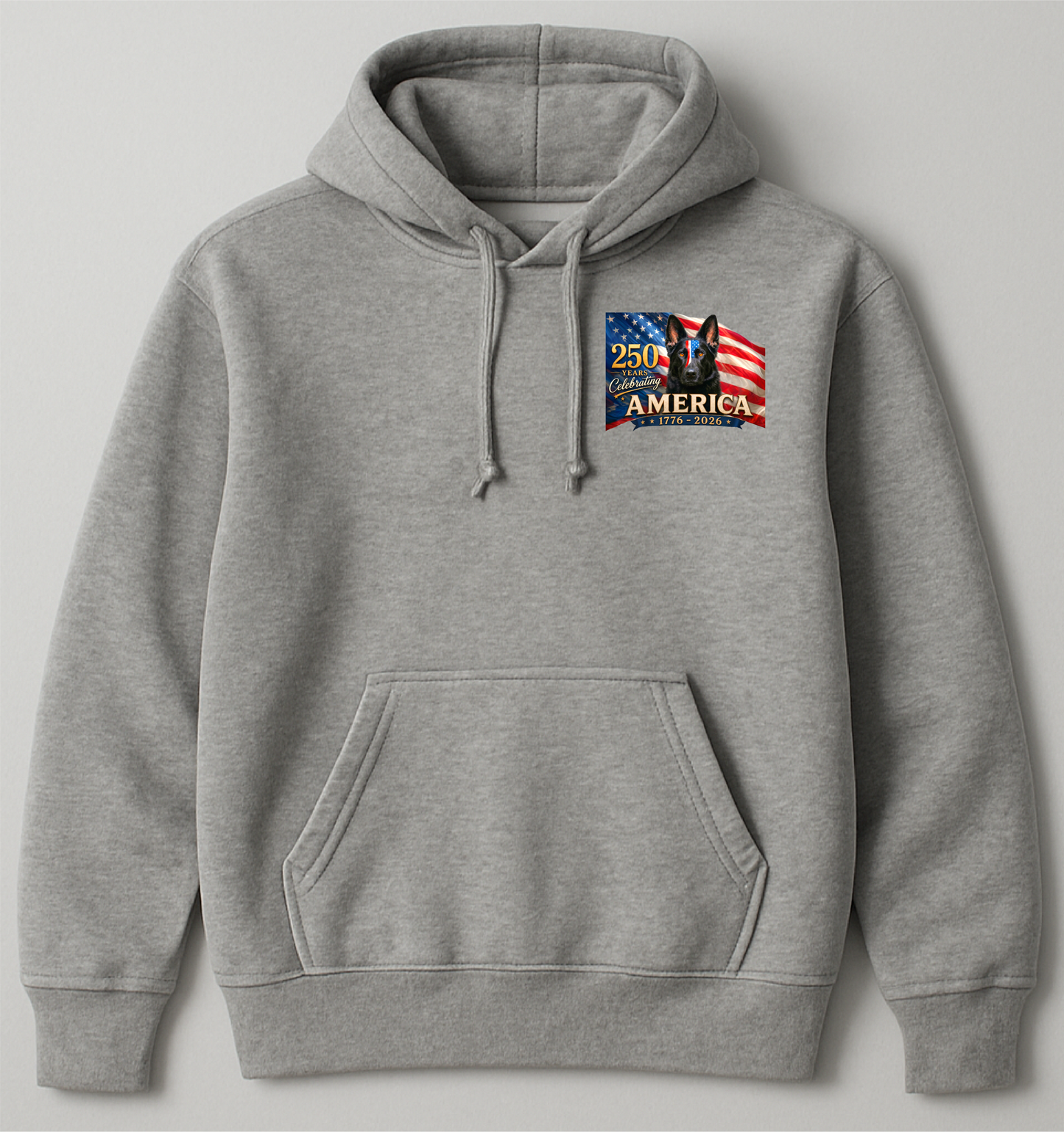 Patriotic German Shepherd T-Shirt | American Flag GSD Tee | 250th Anniversary
