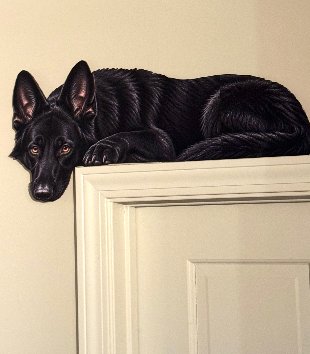 Black German Shepherd Door Topper | Over the Door German Shepherd Décor | GSD Lover Gift.