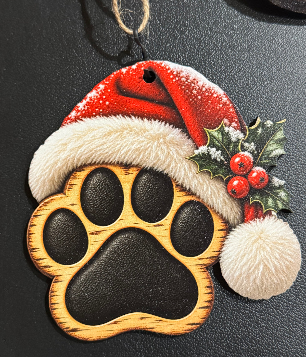 santa hat paw charm