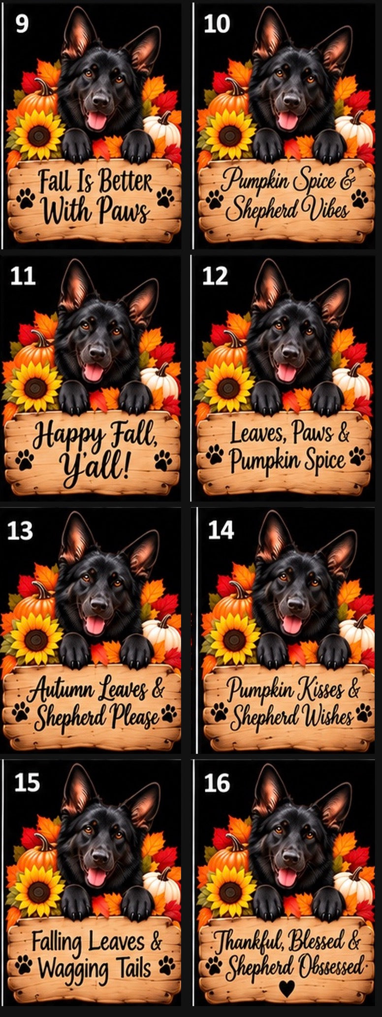 German Shepherd Wood Door Hanger Fall 22 options
