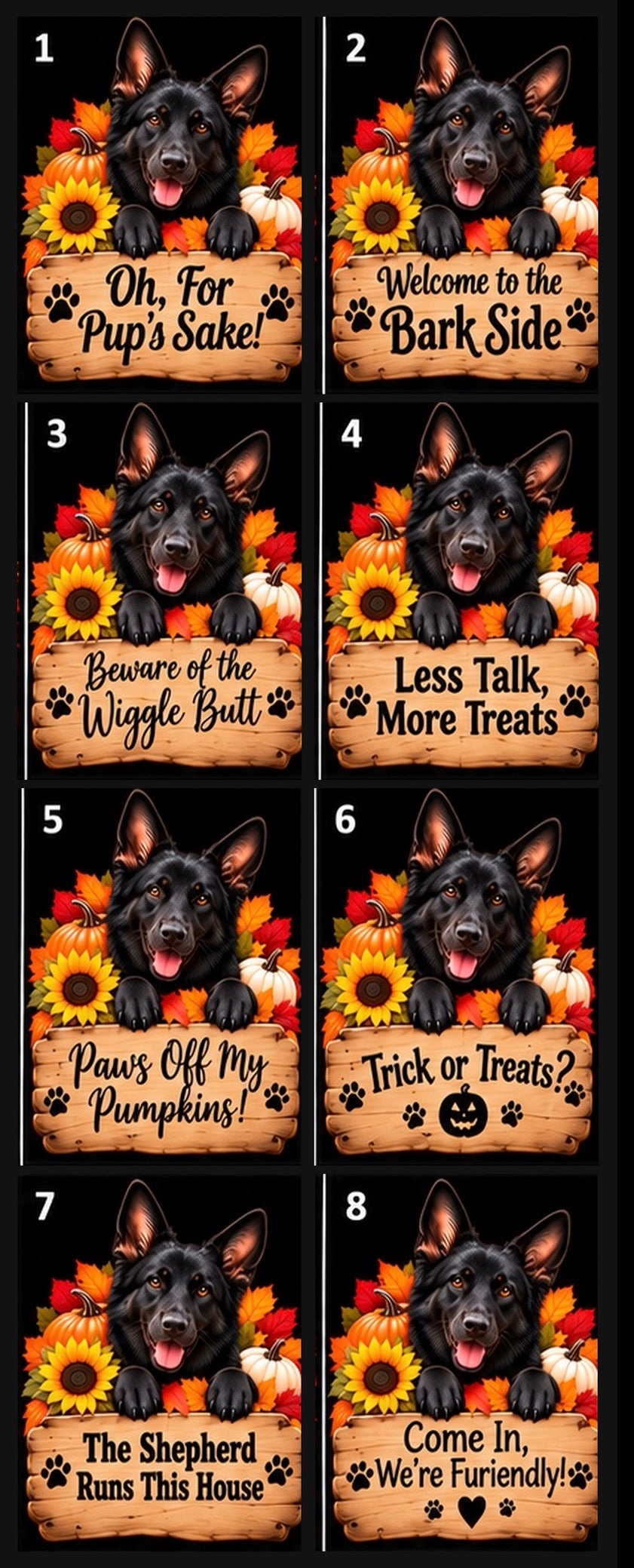 German Shepherd Wood Door Hanger Fall 22 options