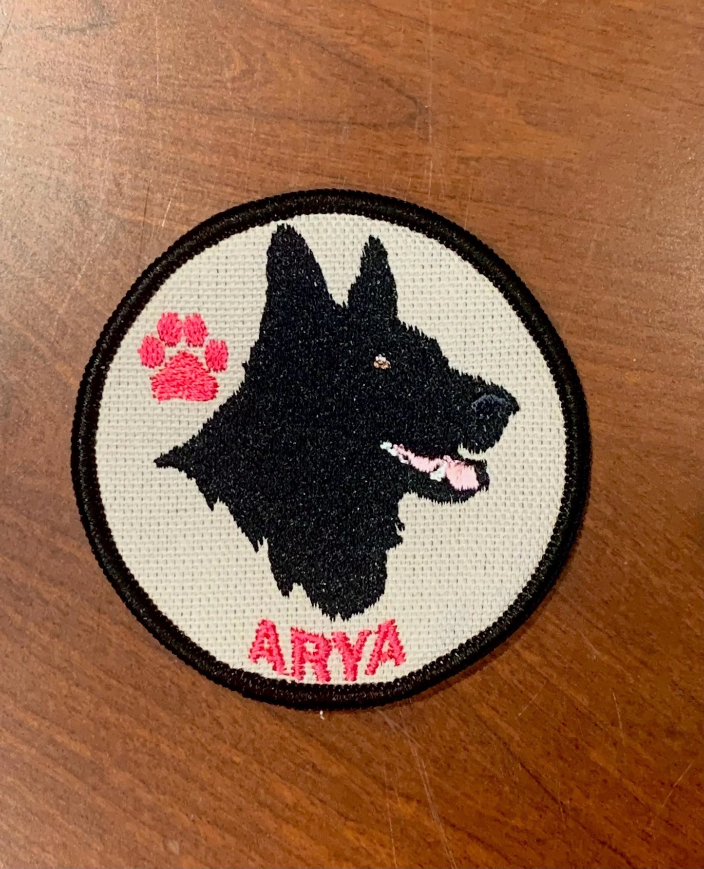 Custom Name Patch Black German Shepherd
