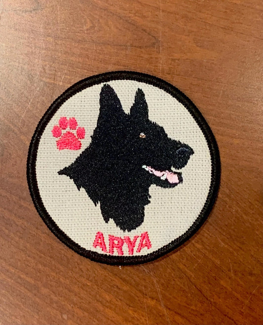 Custom Name Patch Black German Shepherd
