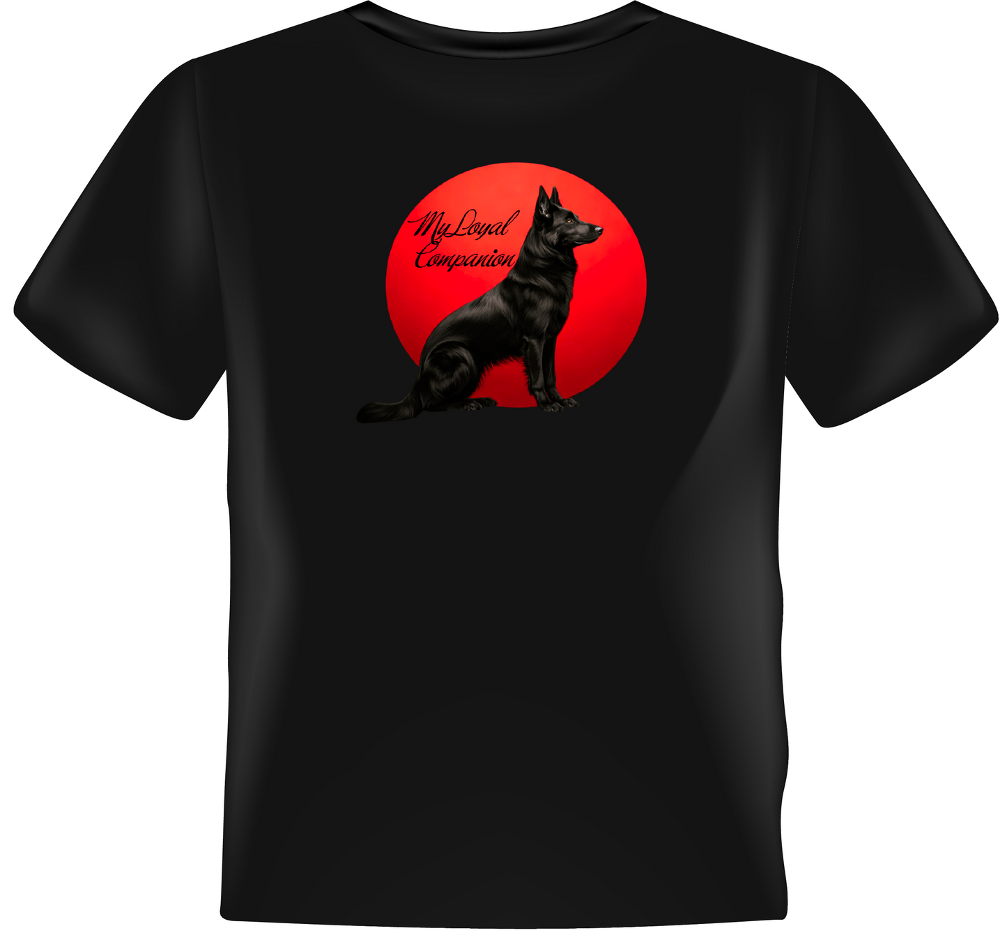 German Shepherd pull over hoodie OR T-SHIRT (red moon)