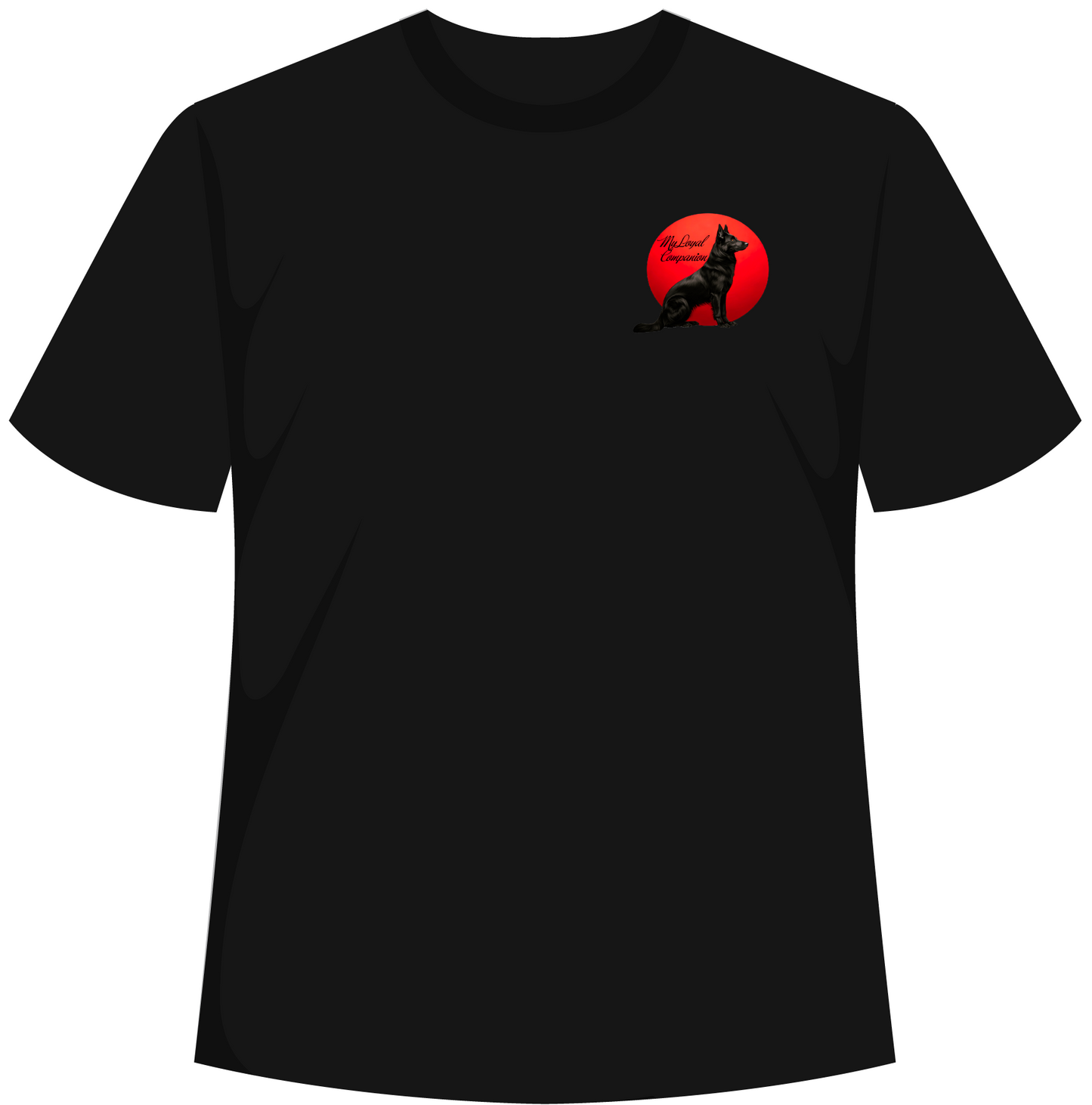 German Shepherd pull over hoodie OR T-SHIRT (red moon)