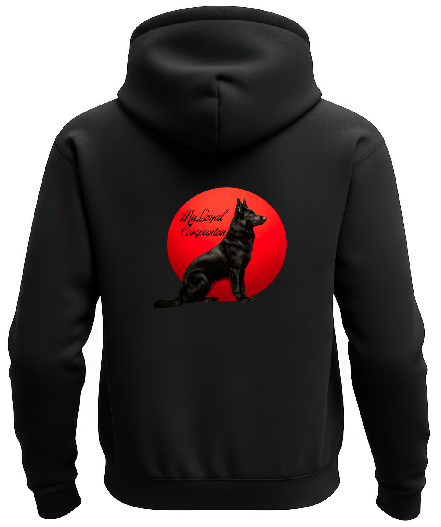 German Shepherd pull over hoodie OR T-SHIRT (red moon)