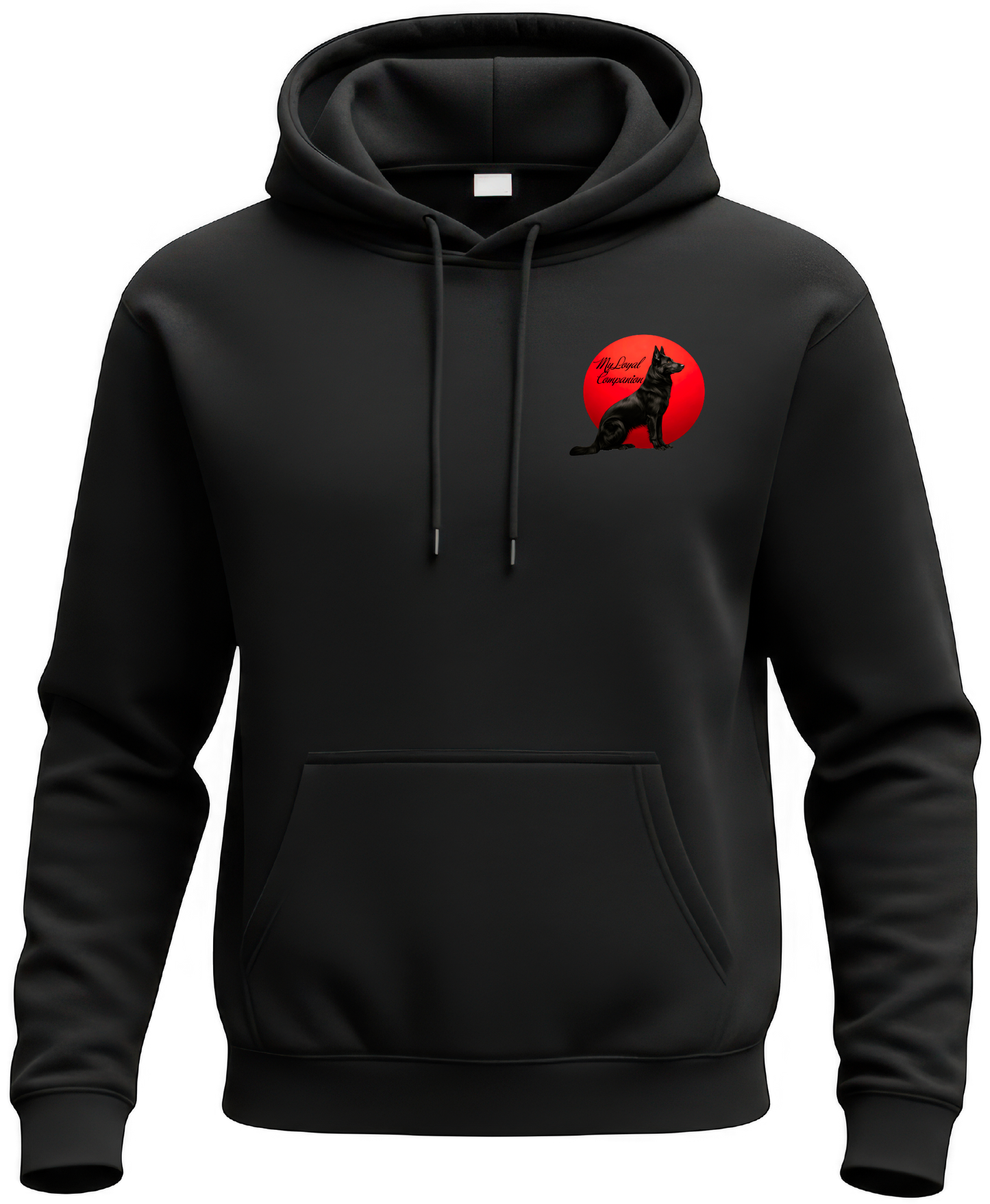 German Shepherd pull over hoodie OR T-SHIRT (red moon)
