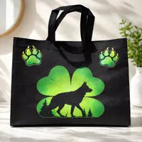 St Patrick's Day German Shepherd theme tote bag