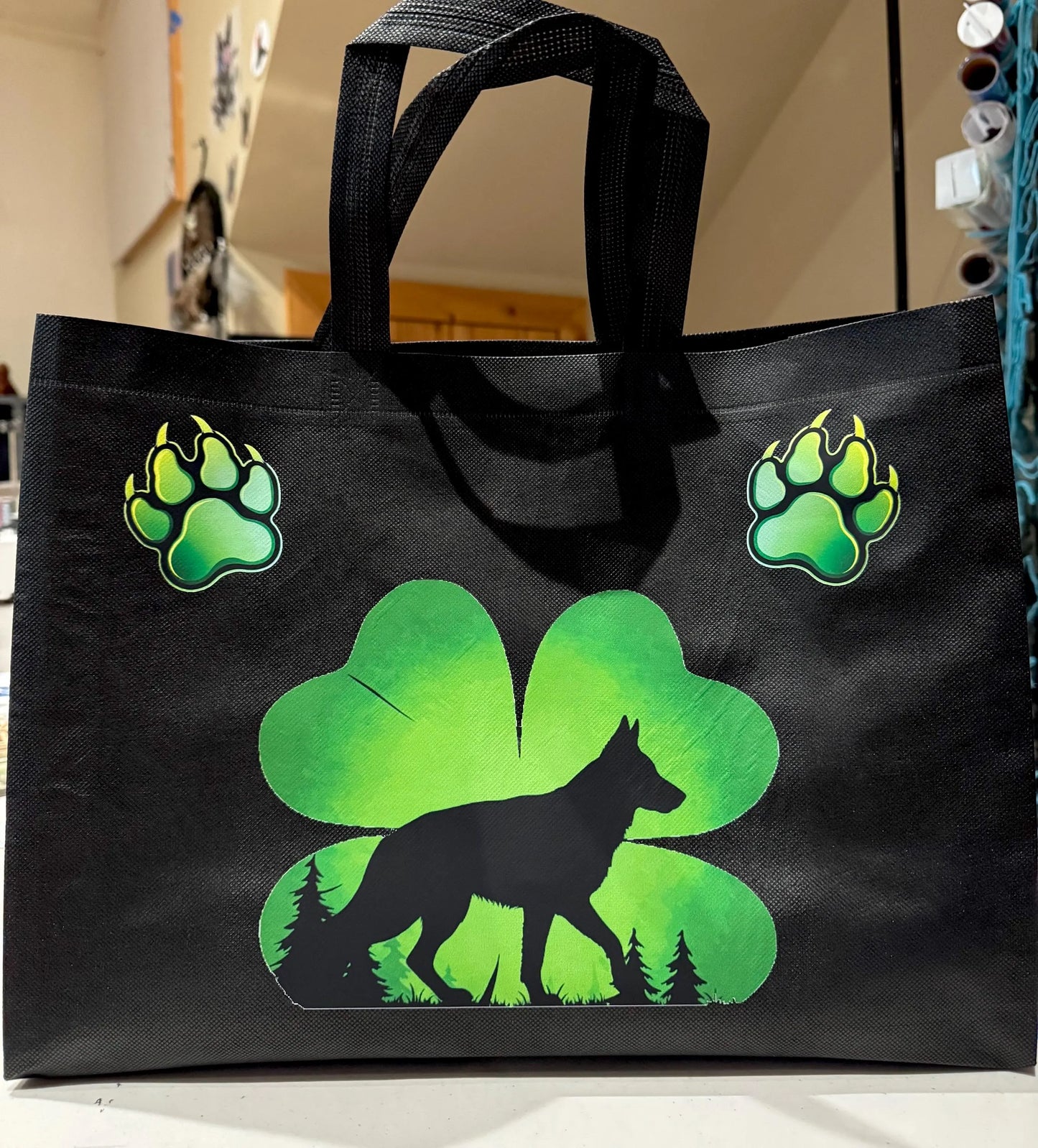 St Patrick's Day German Shepherd theme tote bag