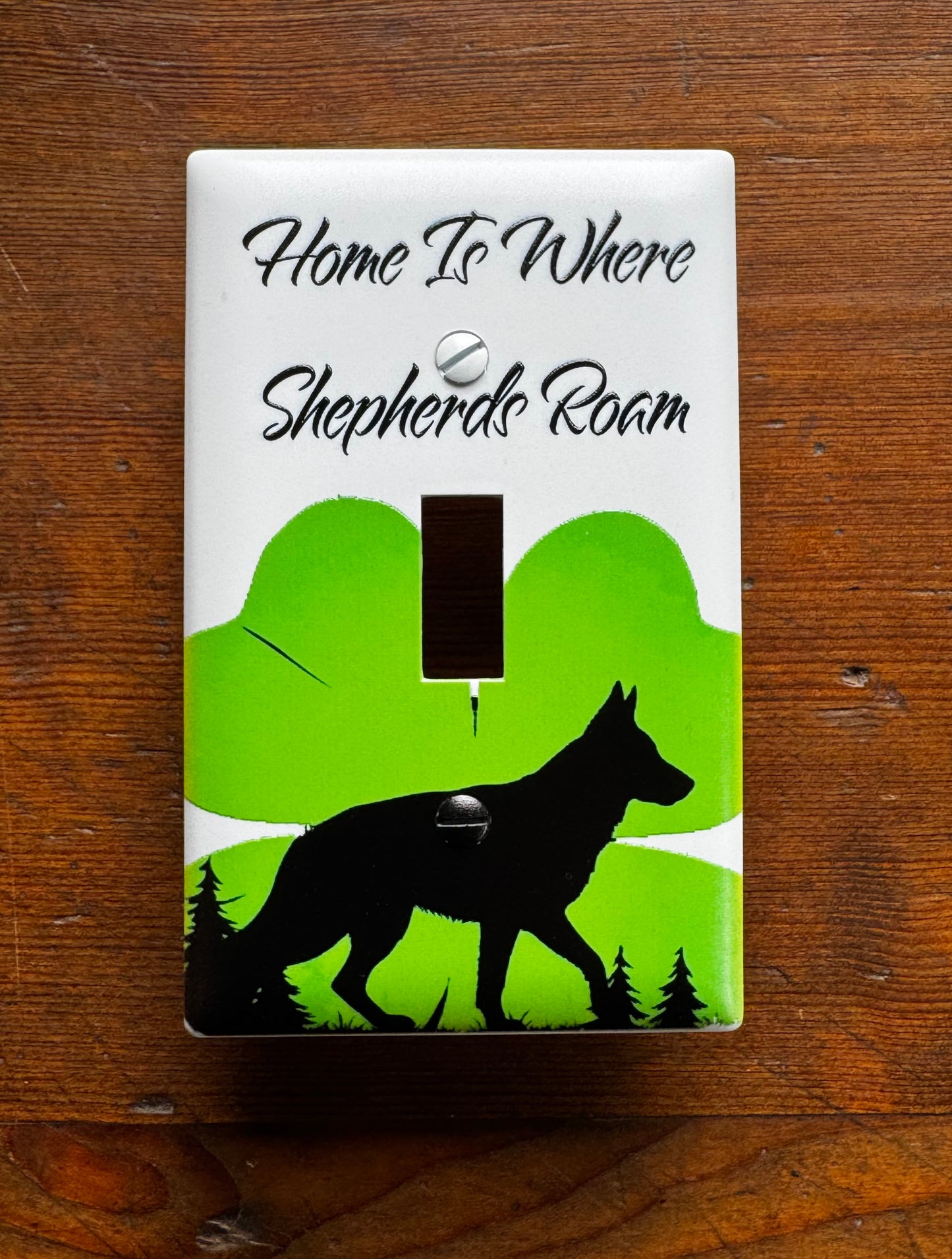 Black German Shepherd Light switch plate St. Patricks day theme
