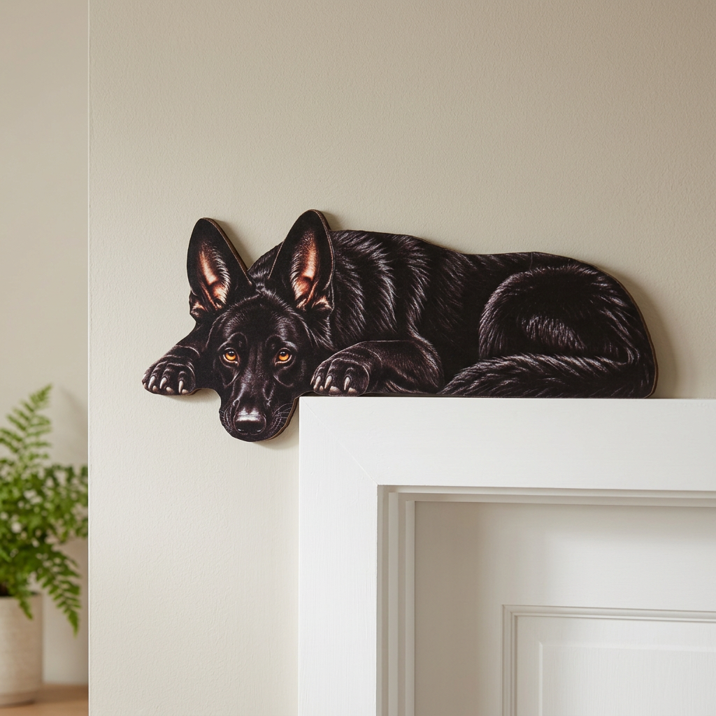 Black German Shepherd Door & Window Topper – Holiday & Seasonal Charms