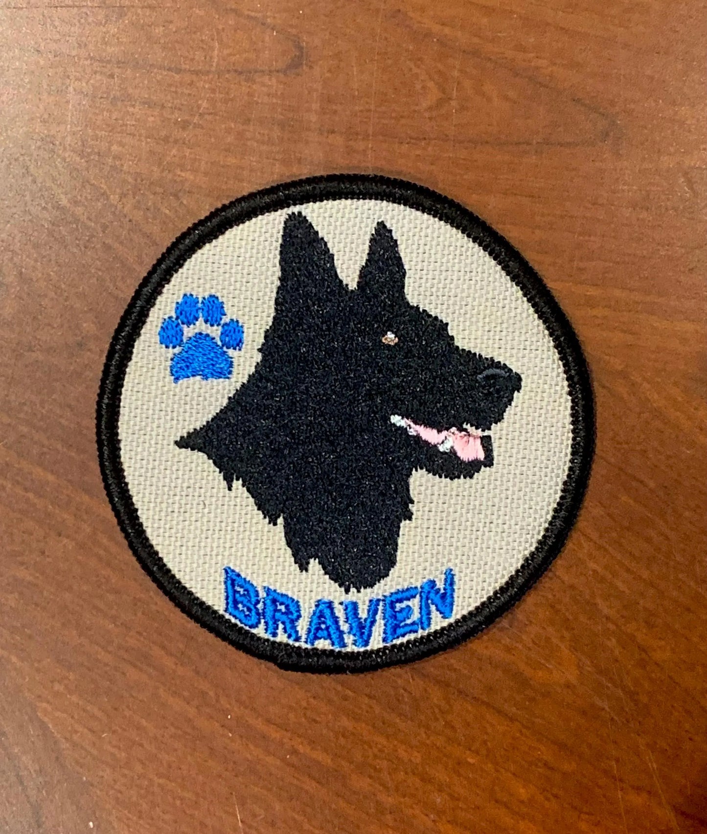 Custom Name Patch Black German Shepherd