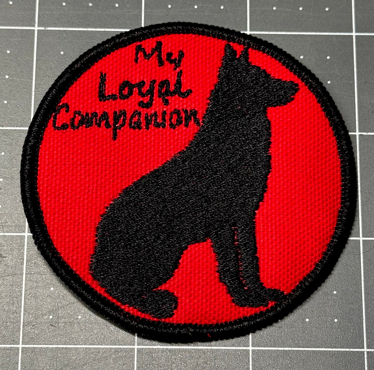 Red Moon Black German Shepherd patch