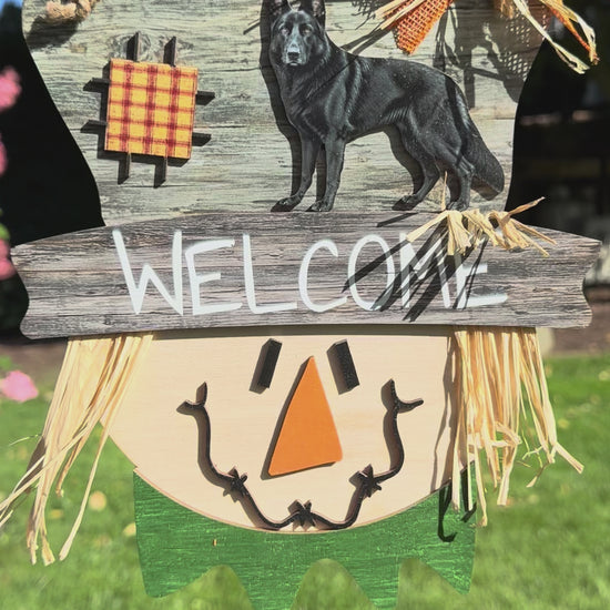 Side view of a 9 x 10.75 inch layered birch wood fall sign.”