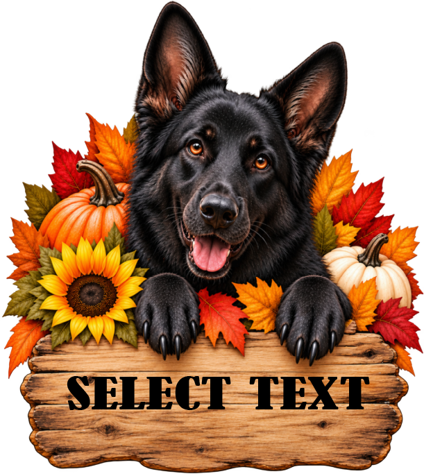 Black shepherd door hanger wood sig