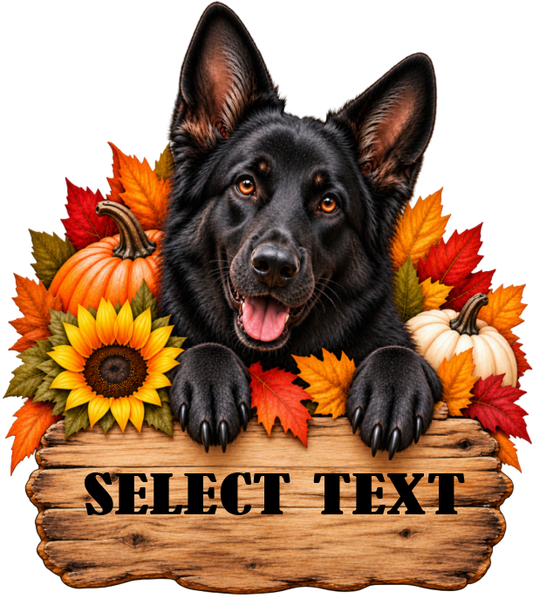 Black shepherd door hanger wood sig