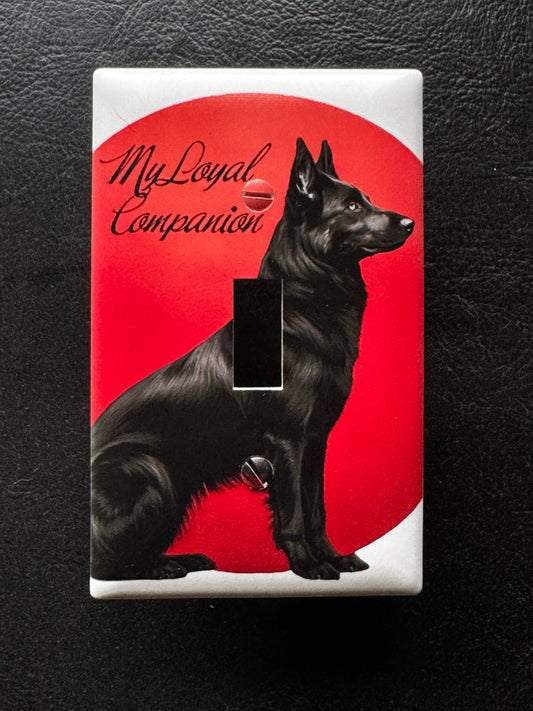 Black German Shepherd Light Switch Cover