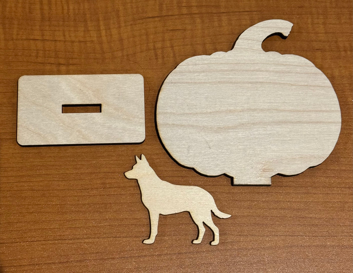 DIY German Shepherd Pumpkin Birch Wood Blank Kit